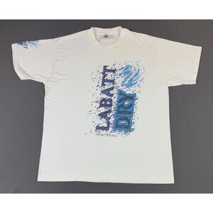 Vintage 1992 Labatt Brewing Company Dry Beer Promo Alcohol White XL Shirt Rare T